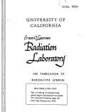 Cover page: THE FABRICATION OF RADIOACTIVE SOURCES