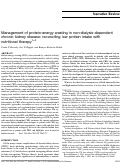 Cover page: Management of protein-energy wasting in non-dialysis-dependent chronic kidney disease: reconciling low protein intake with nutritional therapy 1 , 2 , 3 , 4