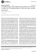 Cover page: Controlled human drug administration studies are necessary to define the THC-sparing effects of CBD and other cannabis constituents
