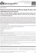 Cover page: Physical Functioning Among Women Aged 80 Years and Older With Previous Fracture