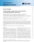 Cover page: A diverse group of echogenic particles observed with a broadband, high frequency echosounder