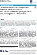 Cover page: Tests of association based on genomic windows can lead to spurious associations when using genotype panels with heterogeneous SNP densities