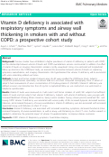 Cover page: Vitamin D deficiency is associated with respiratory symptoms and airway wall thickening in smokers with and without COPD: a prospective cohort study