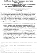 Cover page: Southern/Northern California Coastal Processes Annotated Bibliography: Coast of California Storm and Tidal Waves Study