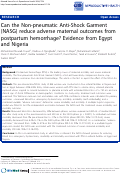 Cover page: Can the Non-pneumatic Anti-Shock Garment (NASG) reduce adverse maternal outcomes from postpartum hemorrhage? Evidence from Egypt and Nigeria