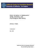 Cover page: Daily Variations in Adolescents' Sleep, Activities, and Psychological Well Being