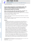 Cover page: Exposure measurement error in air pollution studies: the impact of shared, multiplicative measurement error on epidemiological health risk estimates