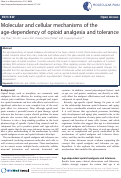 Cover page: Molecular and cellular mechanisms of the age-dependency of opioid analgesia and tolerance