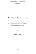 Cover page: Volatility at High Frequency