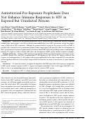 Cover page: Antiretroviral Pre-Exposure Prophylaxis Does Not Enhance Immune Responses to HIV in Exposed but Uninfected Persons
