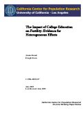 Cover page: The Impact of College Education on Fertility: Evidence for Heterogeneous Effects