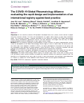 Cover page: The COVID-19 Global Rheumatology Alliance: evaluating the rapid design and implementation of an international registry against best practice