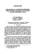 Cover page: The Rights of Computer Program Users under Japanese and United States Copyright Laws
