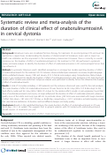 Cover page: Systematic review and meta-analysis of the duration of clinical effect of onabotulinumtoxinA in cervical dystonia