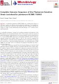 Cover page: Complete Genome Sequence of the Plantaricin-Sensitive Strain Lactobacillus plantarum NCIMB 700965