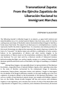 Cover page: Transnational Zapata: From the Ejército Zapatista de Liberación Nacional to Immigrant Marches