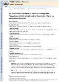 Cover page: A Randomized Trial of Family Focused Therapy With Populations at Clinical High Risk for Psychosis: Effects on Interactional Behavior