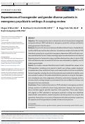 Cover page: Experiences of transgender and gender diverse patients in emergency psychiatric settings: A scoping review.