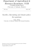Cover page: Sacrifice, discounting and climate policy: five questions