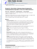 Cover page: Dropout in clinical trials of pharmacological treatment for methamphetamine dependence: the role of initial abstinence
