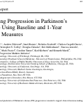 Cover page: Predicting Progression in Parkinson’s Disease Using Baseline and 1-Year Change Measures