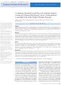 Cover page: Comparing Standard Versus Prosocial Internet Support Groups for Patients With Breast Cancer: A Randomized Controlled Trial of the Helper Therapy Principle