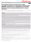 Cover page: Personalized electro-acupuncture versus auricular-acupuncture comparative effectiveness (PEACE): A protocol of a randomized controlled trial for chronic musculoskeletal pain in cancer survivors