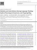 Cover page: Modality and Interrelations Among Language, Reading, Spoken Phonological Awareness, and Fingerspelling