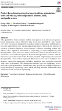 Cover page: Project-based engineering learning in college: associations with self-efficacy, effort regulation, interest, skills, and performance