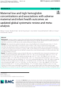 Cover page: Maternal low and high hemoglobin concentrations and associations with adverse maternal and infant health outcomes: an updated global systematic review and meta-analysis