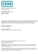 Cover page of Inequality, Agricultural Production and Poverty: With Focus on Large-scale / Small-scale Sugarcane Farms in South Africa.