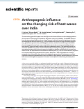 Cover page: Anthropogenic influence on the changing risk of heat waves over India