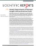 Cover page: Genetic Determinants of Telomere Length in African American Youth
