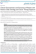 Cover page: Clinical Characteristics and Outcomes of Patients with Positive Celiac Serology and Cancer Therapy Exposure.