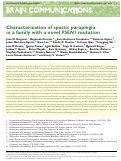 Cover page: Characterization of spastic paraplegia in a family with a novel PSEN1 mutation