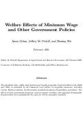 Cover page: Welfare Effects of Minimum Wage and Other Government Policies