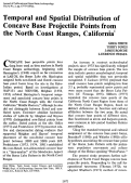 Cover page: Temporal and Spatial Distribution of Concave Base Projectile Points from the North Coast Ranges, California