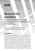 Cover page: Beyond the Sandbox: Student Scholarship, Digital Citizenship, and the Production of Knowledge