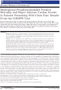 Cover page: Midregional Proadrenomedullin Predicts Mortality and Major Adverse Cardiac Events in Patients Presenting With Chest Pain: Results From the CHOPIN Trial