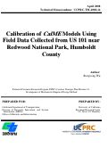 Cover page: Calibration of CalME Models Using Field Data Collected from US 101 near Redwood National Park, Humboldt County