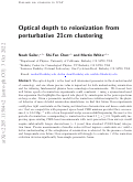 Cover page: Optical depth to reionization from perturbative 21 cm clustering