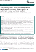 Cover page: The association of hypertriglyceridemia with cardiovascular events and pancreatitis: a systematic review and meta-analysis