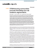 Cover page: STEM learning communities promote friendships but risk academic segmentation