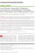 Cover page: Low-Density Lipoprotein Cholesterol Corrected for Lipoprotein(a) Cholesterol, Risk Thresholds, and Cardiovascular Events.