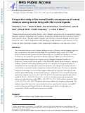 Cover page: Prospective Study of the Mental Health Consequences of Sexual Violence Among Women Living With HIV in Rural Uganda