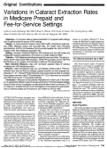 Cover page: Variations in Cataract Extraction Rates in Medicare Prepaid and Fee-for-Service Settings