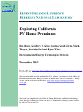 Cover page: Exploring California PV Home Premiums