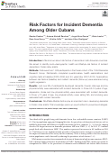 Cover page: Risk Factors for Incident Dementia Among Older Cubans
