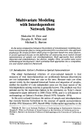 Cover page: Multivariate Modeling with Interdependent Network Data