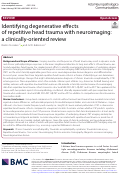 Cover page: Identifying degenerative effects of repetitive head trauma with neuroimaging: a clinically-oriented review
